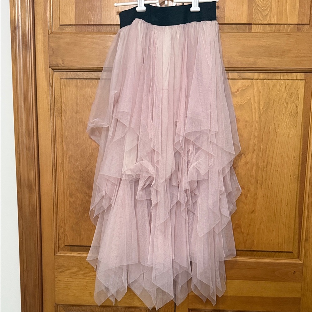 Free People Layered Tulle Skirt in Soft Pink, Size Medium